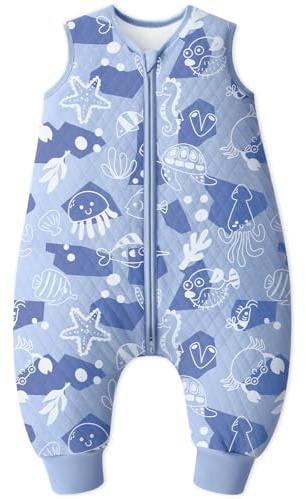 Looxii Sacco Nanna con piedini 2.5 Tog Cotone Autunno Tutto l'anno Sacco Nanna per 18-36 Mesi Bambini Ragazzi Ragazze 80 cm