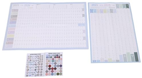 SEWACC Calendario da Parete Annuale 2025-2026 Planner Mensile 12 Mesi Grande Grafico da Appendere per Organizzazione Ufficio e Casa Poster Planner da Muro Facile da Aggiornare Design