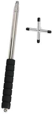 LIXSAZSE Puente de Taco de Billar confiable con Estructura Liviana y Duradera y Longitud Ajustable. Accesorio para Puente de Billar para Jugar en casa o por, Plata y Negro, Taco con Cruz
