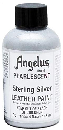 Angelus Brand Acrylic Leather Paint - Pearlescent Sterling Silver (4oz)