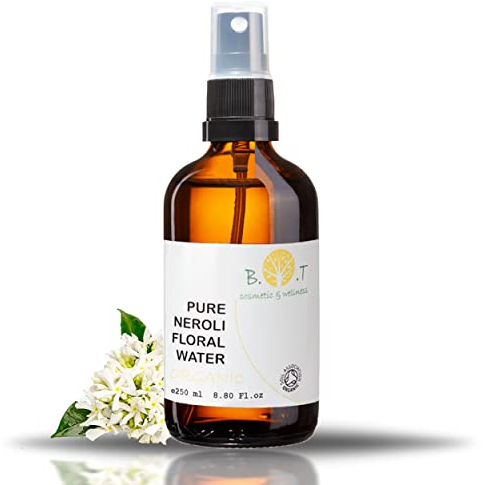 B.O.T Cosmetic & Wellness - Hidrolato de Neroli Bio | Tónico Facial | Limpiador Rostro | Spray Corporal | Cuidado Cabello | Cosmética Natural DIY, Naranja, 250ml