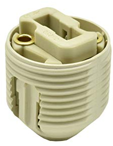 Portalámparas G9 con conexión de enchufe trasera M10 x 1, cubierta aislante con rosca exterior 28 x 2 mm, color blanco