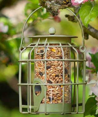 Garden Mile Bird Feeder, Squirrel Proof Cage, Ideal for Wild Bird Food Seeds, Nuts or Fat Balls Outdoor Garden Bird Squirrel Guard Feeder Hanging Wildlife (Smaller Bird Feeder for Seeds)