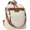 BOSTANTEN Leder Rucksack Damen Freizeitrucksack Reise Handtasche Rucksackhandtasche Tagesrucksack für Frauen Mädchen Beige