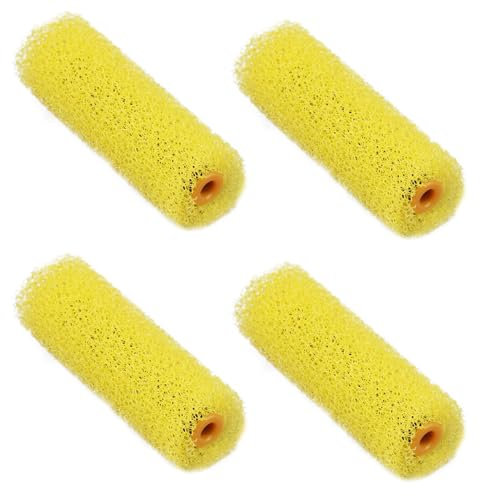 JNAWA 4 Pieces Paint Roller Cover Big Texture Sponge Brush Resilient Sponge Brush for Household Wall Painting Treatment