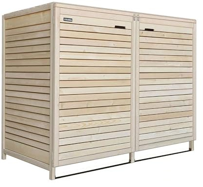 Mülltonnenbox Mülltonnenverkleidung 240L naturbelassen Müllcontainer Mülltonnenschrank Mülltonne ADRIA24 (2 Tonnen)