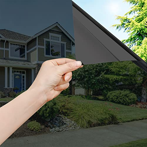 OFHome Window Film Privacy Heat Reflective Sun Blocker, Black 30x300cm | One Way Mirror Privacy, Heat Blocking, Thermal, Anti Glare UV, Adhesive Window Tint For Home Office, Glass Windows