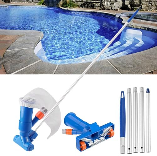 Rusopobe Kit de Limpieza de Piscina con aspiradora, Kit de Cabezal de aspiradora para Piscina Limpiador de Chorro de Piscina con cerdas para Piscinas molidas, SPA, Estanque, Fuente, Jacuzzi