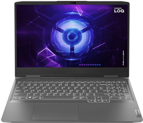 Lenovo LOQ 15IRH8 Ordinateur Portable Gaming 15.6 FullHD (Intel Core i5-12450H, 16 Go de RAM, SSD 512 Go, RTX3050-6 Go GDDR6, Win 11 Home, Anglais, WiFi 6) Clavier QWERTY 82XV00VAUK