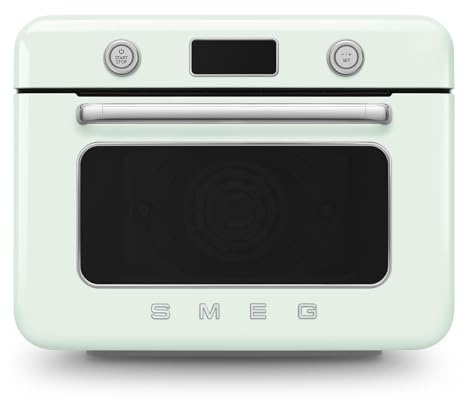 Smeg, COF01PGEU, Dampf-Kombibackofen, 10 Kochfunktionen, 33 automatische Rezepte, abnehmbarer Tank, Dampfgaren, Entkalkungsfunktion, 1800 W Leistung, Pastellgrün