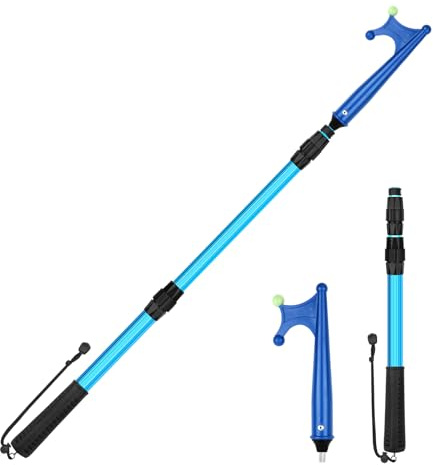 SAN LIKE Boat Hooks Telescoping Extension Docking Boat Hook Pole with Luminous Bead, Lightweight Floating, Non-Slip Rubber Handle, 2 FT to 4.68 FT
