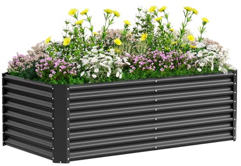 VELPAX Raised Garden Bed, Planter Raised Beds Boxes Outdoor, 183×92×61cm Large Metal Raised Garden Beds for Growing Outdoor Plants, Vegetables, Flowers and Herbs