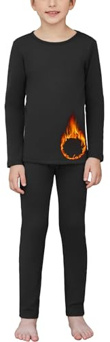 Arshiner Ensemble de sous-vêtements Thermiques pour Enfants Thermiques Ensemble pour Ski et Football pour Garçon et Le Sport espirant Chaud Thermiques Set 5-12 Ans