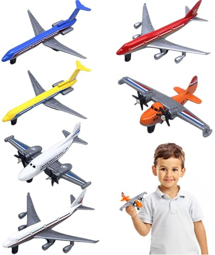 YSBCNK 6 Pcs Aeroplane, Toy Airplane, Aeroplane Toys For Kids, Alloy Planes Model, Age 3-12, Diecast Airplane Toys For Boys & Girls Birthday Party Favors Airforce Party Favors