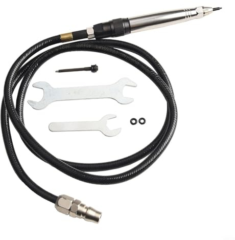 Honseadek Stylo de gravure professionnel Air Scribe - Kit d'outils de marquage en métal - Profondeur réglable - Avec tuyau de 0,6 cm - Pour métal, bois, verre, porcelaine