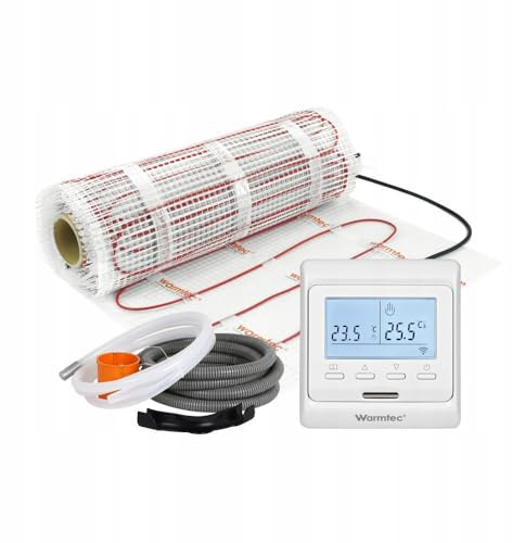 WARMTEC Riscaldamento elettrico a pavimento 170 W/m² | Tappetino riscaldante autoadesivo con termostato per calore sotto le piastrelle con classe di protezione IPX7 | T510 Bianco 4 m²