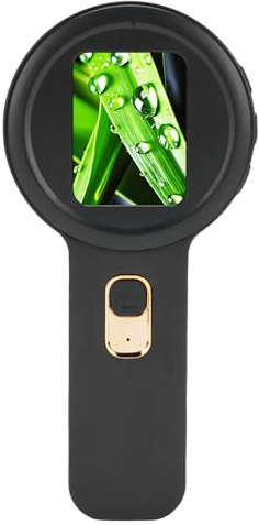Tomantery Microscopio Digitale Portatile con Ingrandimento 200X, Doppia Sorgente Luminosa per la Valutazione di Gioielli, con 16 Luci LED, Macromicroscopio Portatile per L'osservazione della Natura,