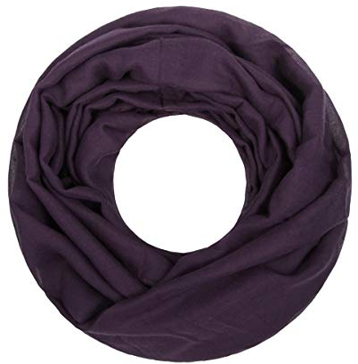 Majea Loop Cary Basic Schal Tuch Damen-schal Schlauchschal Rundschal Halstücher uni unifarben Loopschal einfarbig, Lila, 170x80