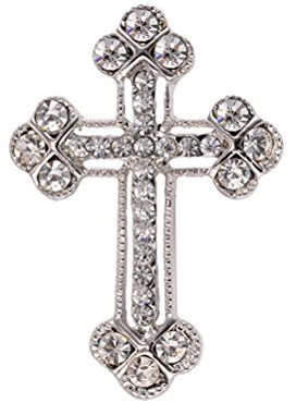 OULII Kreuz Strass Broschen Anstecknadeln für Frauen Mädchen (Kreuz)