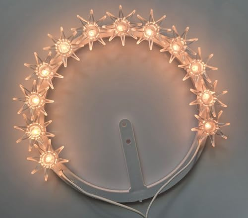 Fatma CORONCINA LUMINOSA DECORATIVA CON 12 LAMPADINE DIAMETRO 20 CM A PISELLINI CON CAVO E SPINA 220V