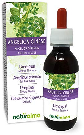 Angélique chinoise ou Dong quai (Angelica sinensis) racines Teinture Mère sans alcool Naturalma - Extrait liquide gouttes 120 ml - Complément alimentaire - Végétalien ou végan
