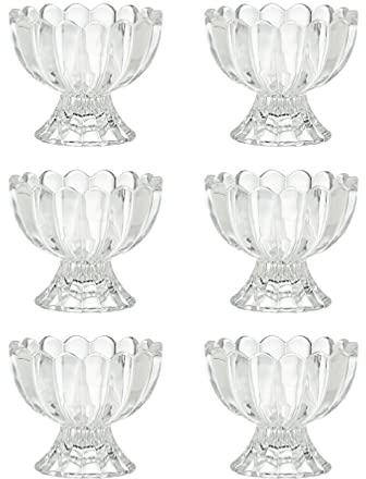 Cabilock Lot de 6 coupes à glace, en verre, à dessert, entrée, 100 ml, verres à cocktail, pour pudding, glace, dessert, collation, petit-déjeuner, yaourt, tiramisu, mousse, bols transparents pour la
