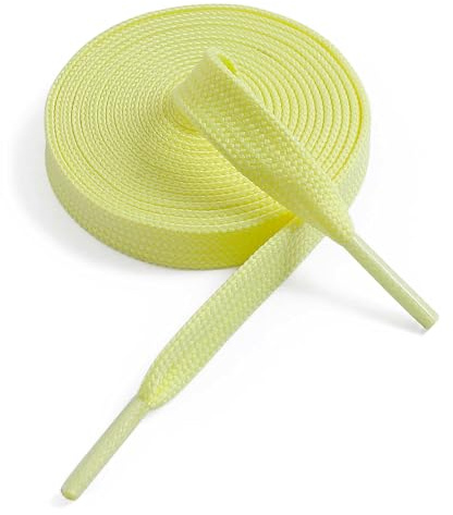 VSUDO 120cm Light Yellow Laces for Trainers, 47 Yellow Shoe Lace, 1 Pair