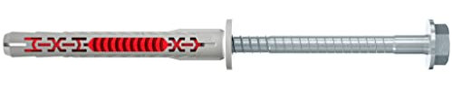fischer DuoXpand 10 x 80 FUS, hochwertiger Universaldübel mit Sechskantschraube & angeformter U-Scheibe (50 Stk.), Dübel für starken Halt, ideal für poröse Baustoffe & randnahe Verankerungen