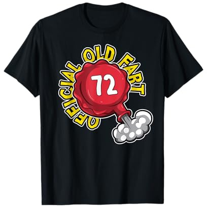 72nd Birthday Official Old Fart Funny Red Whopee Cushion T-Shirt