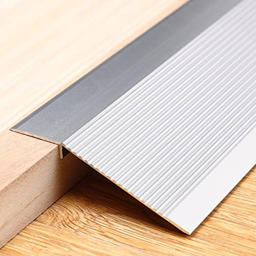 Trimold Aluminum Floor Transition Strip Flooring Reducer, Suitable for Doorways Threshold Ramp Tile Laminate, Bridge the Height Between 8-40mm (0.9m x 100mm, Matte Silver)