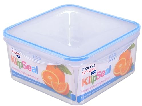HOMESHOPA Plastic Airtight Food Storage Container, 1 Pack 3 Litre Square Leakproof Stackable Container with Clip-Lock Lid, BPA Free Reusable Meal Prep Lunch Box, Microwave Freezer & Dishwasher Safe