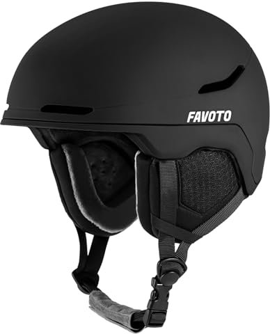 Favoto Skihelm für Erwachsene Schneehelm - Snowboardhelm für Herren mit Verstellbarer Belüftung Wintersporthelm für Snowboarden Radfahren Schneemobil L(57-61cm) Schwarz