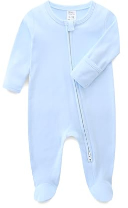 KIDDLETOWN Baby Neonato Pagliaccetto in Cotone Bambino Pigiama Ragazze Ragazzi Tutine, Neonato in Cotone Pagliaccetto Tutina a 2 Vie Cerniera a Piedini Pigiami Interi, Bambino Pigiama