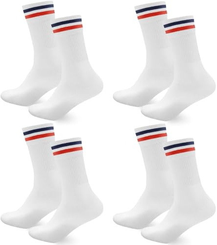 Smart Sir Chaussettes de Sport pour Homme et Femme（lot de 4） Chaussettes Homme Blanches de Tennis,Coton,Confortables et Transpirable