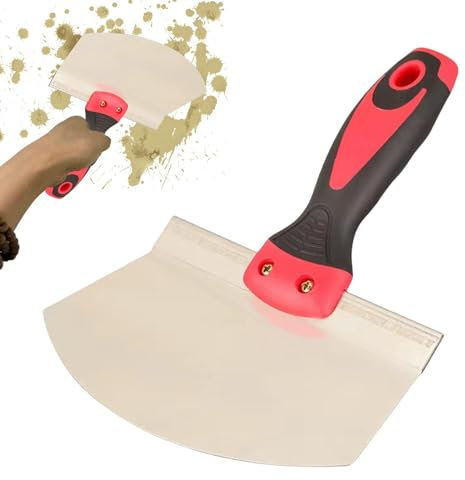 Pala de cubo de acero inoxidable, pala curvada para cubo | Espátula curva de acero inoxidable | Espátula multiusos para pintores, albañiles, raspadores colgantes para eliminar masilla y