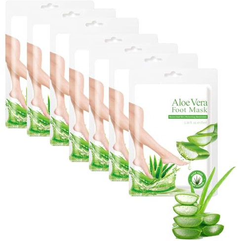 Thoquene 7 Paar Hornhaut Entfernen Fußpeeling Fussmaske Socken, Feuchtigkeitsspendende Foot Peel Mask, Fußmaske(aloe Vera)