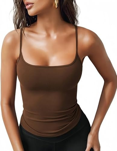 Sukiglam Camiseta Tirantes Mujer Verano Sexy Camisetas sin Mangas con Cuello U Crop Top Deportivas Chalecos Tops Y2k Ropa Interior de Elástico Tirantes Casual Camisole Shirt Básicas Blusas Corta