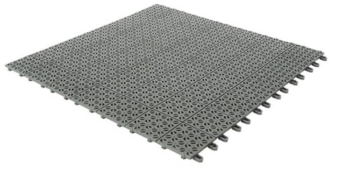 Set da 10 Piastrelle in Plastica Flessibili Drenanti 55,5 x 55,5 cm da Esterno Giardino 3,08 m2 colore: Grigio