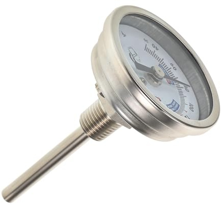 Mikinona Termómetro Inoxidable para Vino con Clara y Fácil Lectura Medidor de Temperatura con Dial para Optimizar Proceso de Elaboración Resistente y Reutilizable Instalación para Envases y