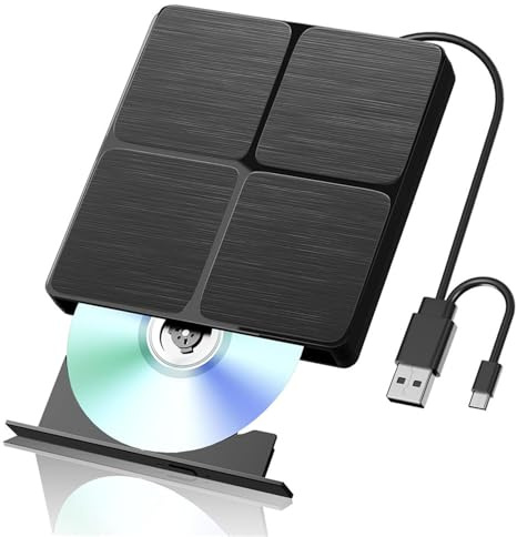 AYJYZHIAG Lettore Blu-Ray Esterno USB 3.0 CD Dvd for PC Portatile BD-Combo for Windows Mac OS