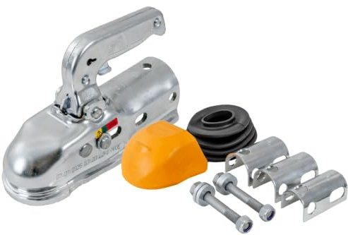 STEELPRESS Enganche de Bola BC-3000.1D-00-00 Z3 Enganche de Bola 3000 kg, Carga Vertical 150 kg, Tubo 35 a 50 mm para Remolque Pesado con Proteccion Adicional Incluye adaptadores,