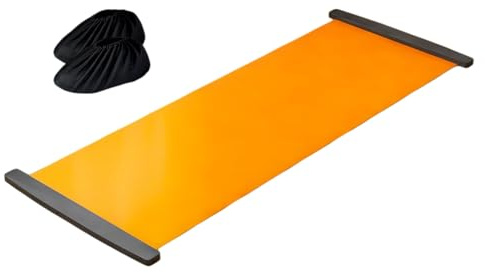 Tavola scorrevole per il fitness interno 200 x 50 cm – Tappeto aerobico con copriscarpe, design silenzioso PP+PE+PVC, allenamento completo per pattinaggio, sci ed esercizi addominali, 890 g