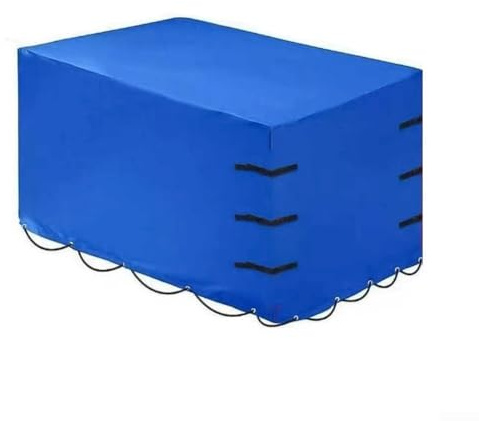 Cubierta de remolque utilitario, impermeable, resistente al viento, lona para remolque, tela Oxford 420D con escudo resistente a los rayos UV, color negro (azul)