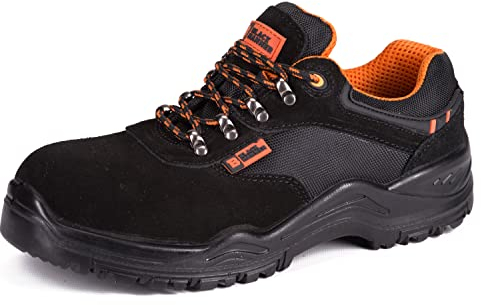 BLACK HAMMER Sicherheitsschuhe Herren leicht Kunststoffkappe und Kevlar-Zwischensohle Arbeitsschuhe knöchelhoch Sicherheitsstiefel Wanderschuhe S1P SRC 1557 (43 EU)