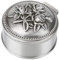 Semme Vintage Schmuckschatulle,Runde Form Blume Geschnitzte Zink-Legierung Schmuckaufbewahrung Fall Klassische Retro Kleine Schmuckbox für Ring Lagerung