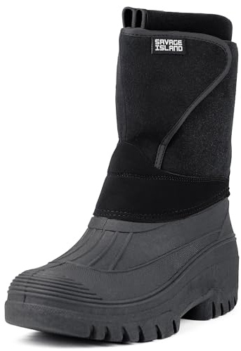 Savage Island Thermal Lined Thermal Snow Rain Waterproof Boots, 9 UK, Black