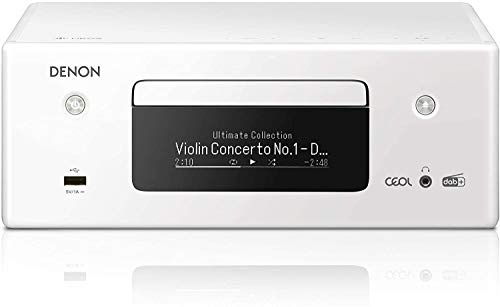 Denon RCD-N11DAB Système Compact Hi-FI, amplificateur CD, Radio Internet, Streaming de Musique, HEOS multiroom, Bluetooth et Wi-FI, AirPlay 2, Compatible Alexa, 2 entrées TV optiques, Radio Dab+