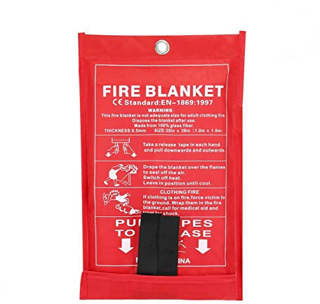 Namvo Brandfilt, 1,5 m x 1,5 m undertryckande flamsäkert säkerhetsfilt för hemmakök 1,0 mm tjock
