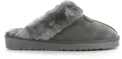 ella Women's Jill Faux Sheepskin Look Fur Lined Memory Foam Mule Slippers