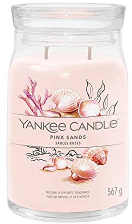 Yankee Candle Signature doftljus | Rosa sand stort burkljus med dubbla vekar | Sojavaxblandning, långt brinnande ljus | perfekta gåvor för kvinnor